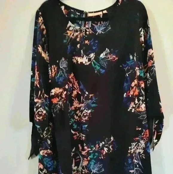 Evri 1x black floral dress - Picture 1 of 3